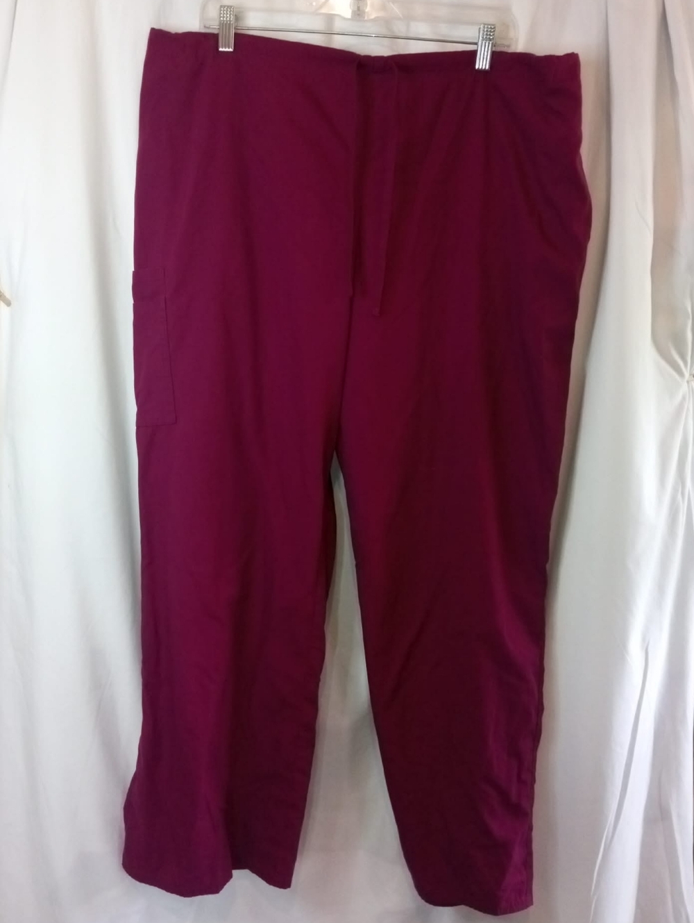 SB Scrubs Women's Drawstring Elastic Scrub Pants Bottoms Plus 2X Burgundy Office